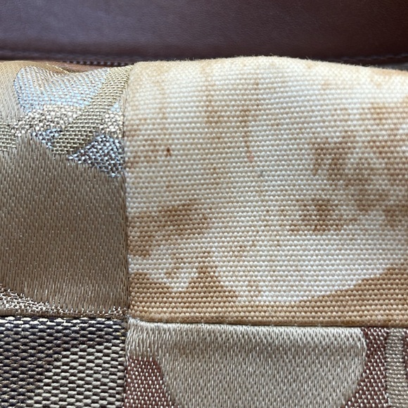 Authentic Tan Brown Animal Cheetah Print Canvas Leather Coach Mini Bag Purse - Picture 9 of 13